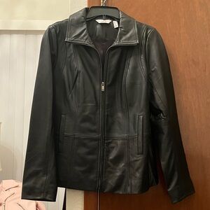 d & co denim & company black leather jacket